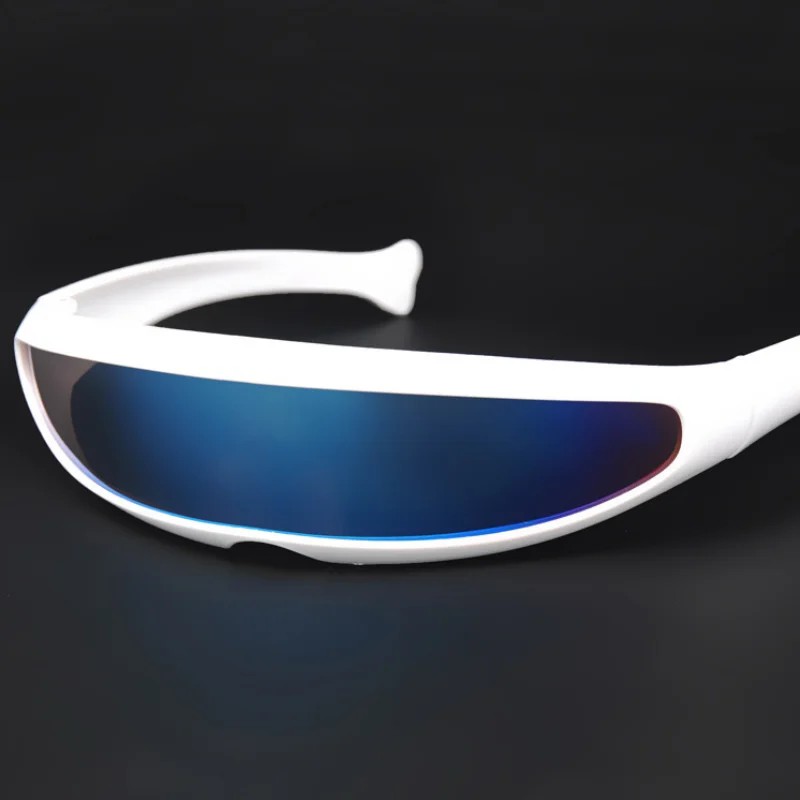 Sun Glasses Futuristic Narrow Cyclops Visor Sunglasses Laser Eyeglasses UV400 Personality Mirrored Lens Costume Eyewear Glasses Men