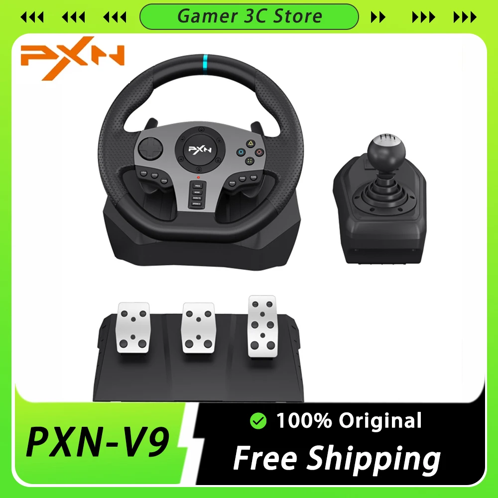 

Игровое гоночное колесо PXN V9, игровое гоночное колесо Simracing для PS3/PS4/Xbox One/ПК Windows/Nintendo Switch/Xbox Series S/X 270 °/900 °