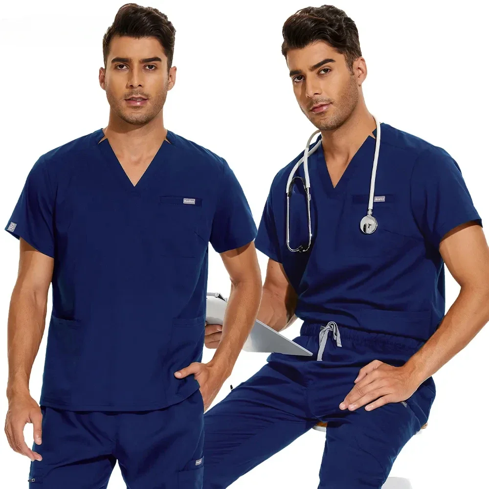 

Medical Uniform Lab Clothes Women Men Scrubs Tops Nurse Nursing Uniform Vet Costume Spa Workwear Hospital Surgery Work Shirts
