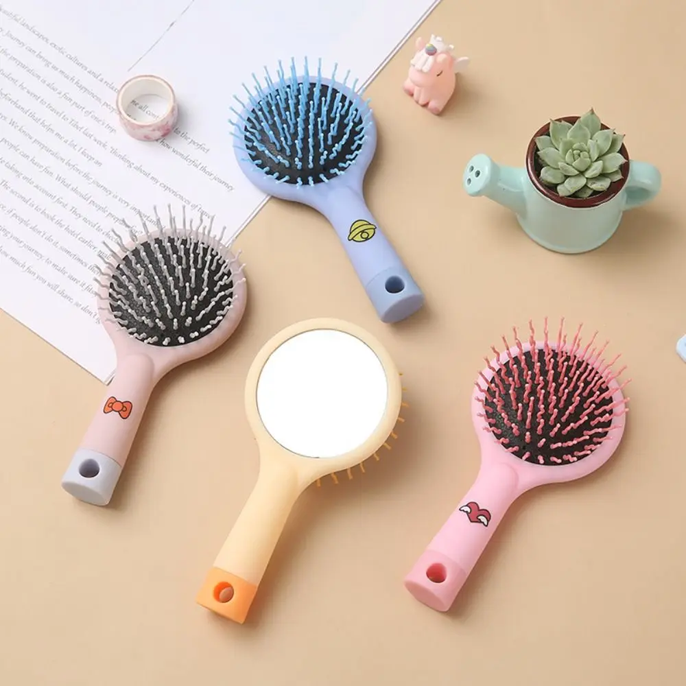 

with Makeup Mirror Air Bag Comb Professional Portable Dry and Wet Massage Comb Mini Head Massage Hair Care Tools Makeup