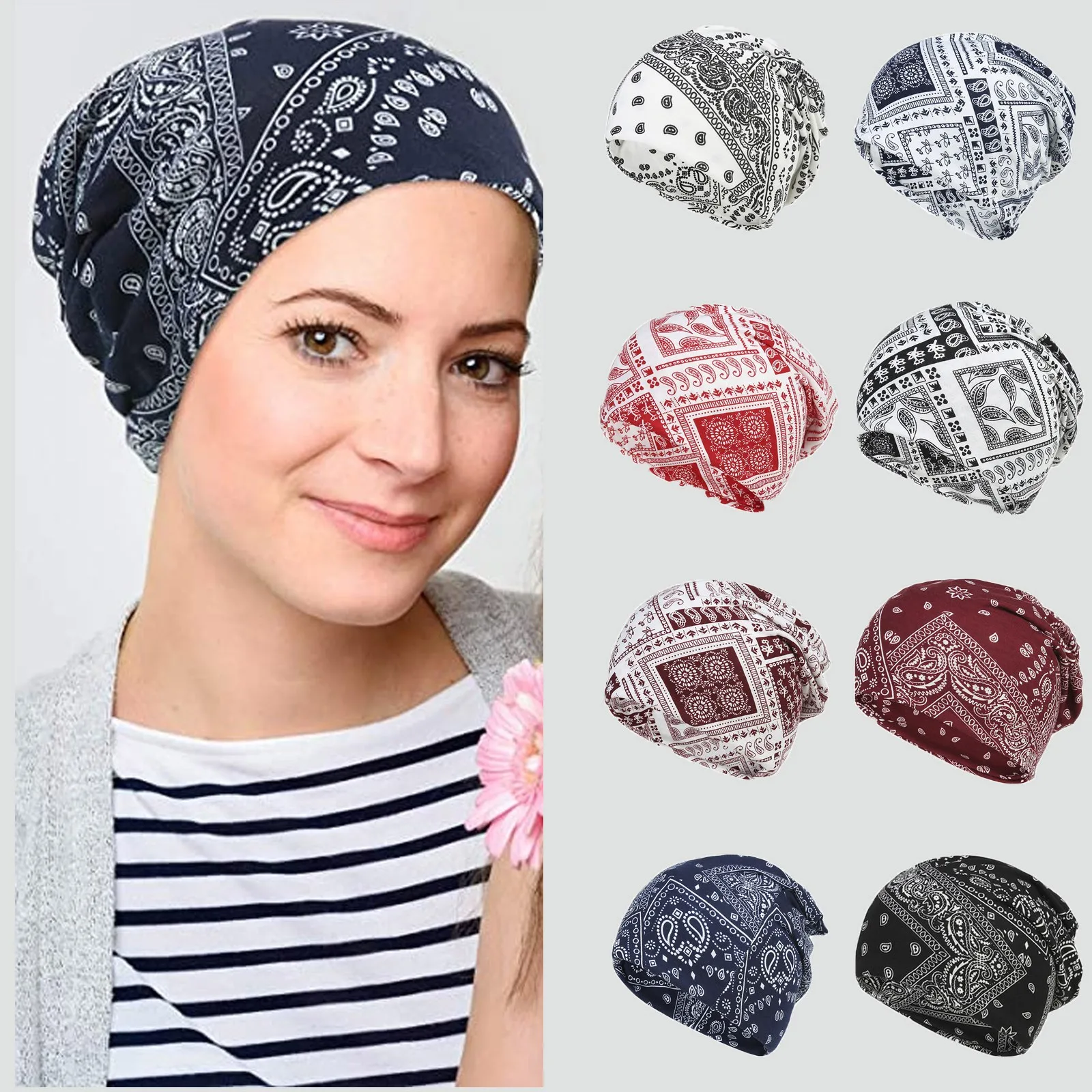 Turbante Com Clip Hijab Feminino - Multiuso Para Cabelo, Modéstia E Pós-Quimioterapia