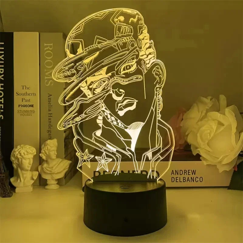 Anime Lamp Jojo Bizarre Adventure For Bedroom Decor Figures Light Birthday Gift Manga Jojo Figure Led Night Light Jotaro Kujo