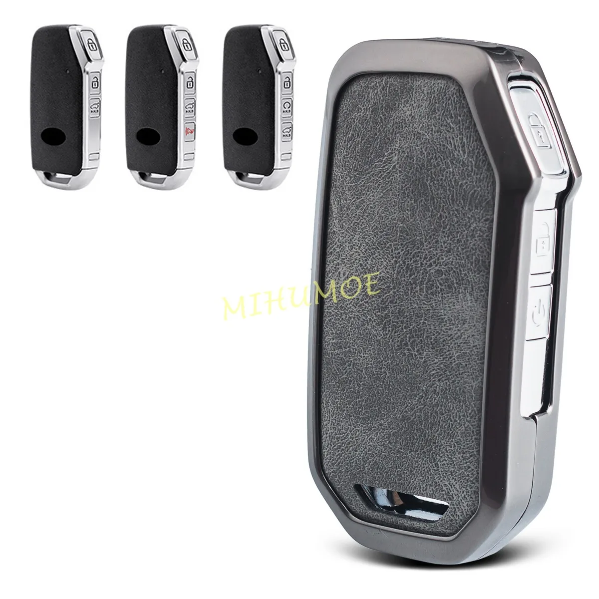 KUNIO Funda Para Llave Compatible Con Kia K5 K7 K8 MQ4 Sorento Cerato Cadenza Optima Ceed EV6 Soul Funda ABS Llavero Llave 7 Teclas Fibra De Bono Negro