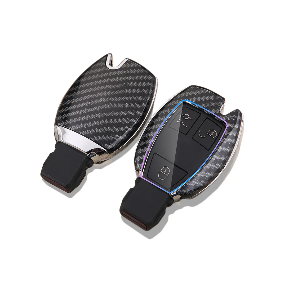 

For Mercedes-Benz W205 W212 X253 W166 X204 X166 W176 W246 W204 W222 W463 X156 Carbon Fiber Hard Car Key Fob Chain Cover Case