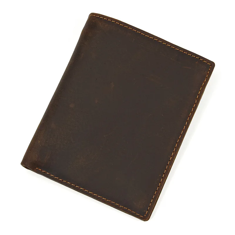 Crazy Horse Leather Bifold Wallet Men's Genuine Leather Coin Purse Top Layer Cowhide Short Wallet