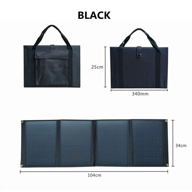 200W Foldable Solar Panel Dual USB +DC Solar Cell Portable Folding Waterproof Solar Charger Outdoor Mobile Power Bank Charger images - 6