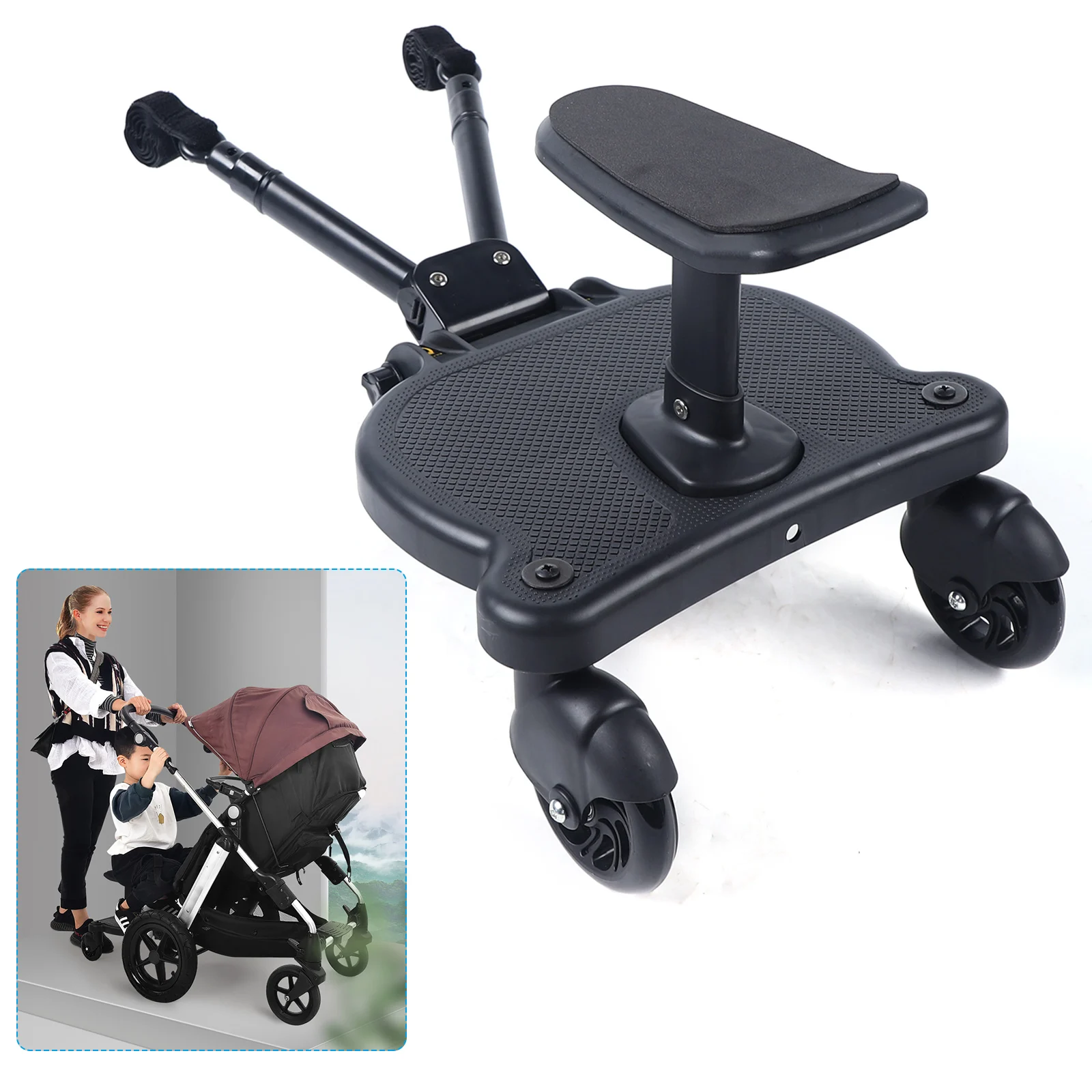 Kinderwagen-Adaptador de Pedal Sitz stehviolet, anhäger Schwarz 3-7 Jahre, 25kg