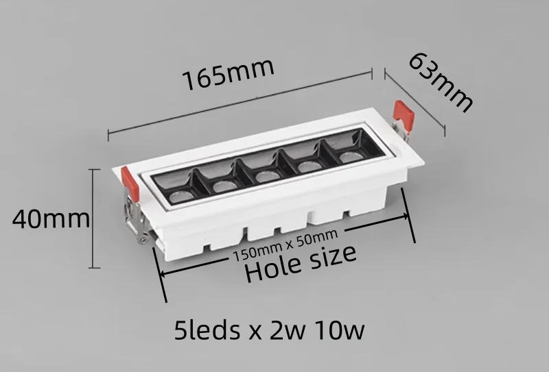 매입형 조절 가능 10W 20W LED 천장 통 디밍 가능 크리에이티브 눈부심 방지 선형 그릴 라인 조명 복도 스트립