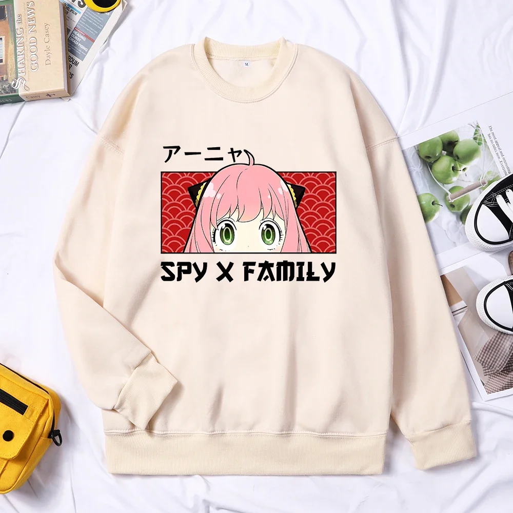 

Anya Forger Eyes Spy X Family Design Women Sweatshirt Trendy Fleece Clothes Casual O-Neck Streetwear Loose Anime Female Sweater