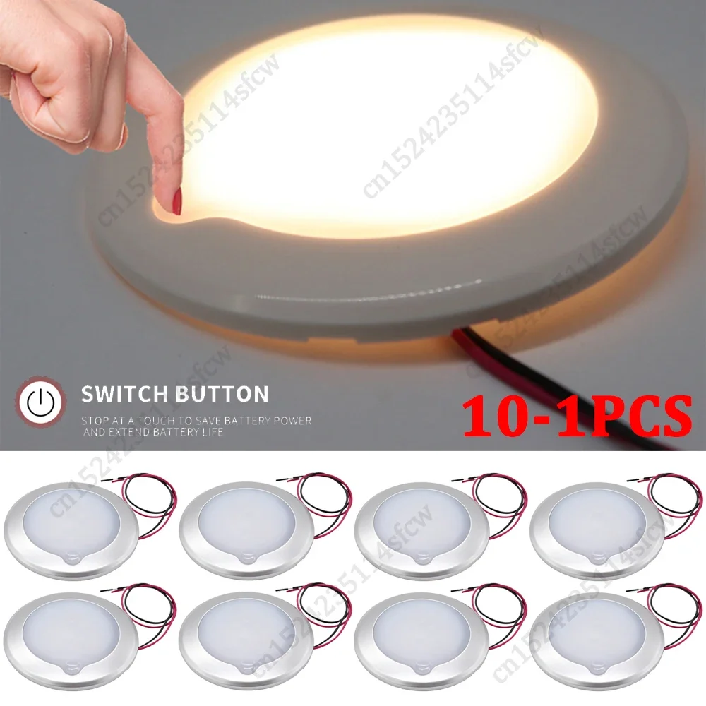 10-1PCS RV Roof Ceiling Lights IP67 Waterproof 5 Gear Touch Dimmable Camper Caravan Marine Interior Reading Lamp LED Dome Light 10-1PCS RV Roof Ceiling Lights IP67 Waterproof 5 Gear Touch Dimmable Camper Caravan Marine Interior Reading Lamp LED Dome Light