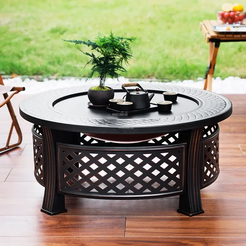 Modern Home Fire Pits Multi-use Outdoor Grill Stand Nordic Garden Brazier Barbecue Table Camping Furnace Indoor Heating Stove
