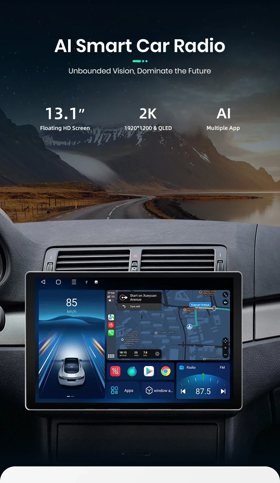 2K QLED Bildschirm Auto Radio Für BMW E46 M3 318/320/325/330/335 drahtlose CarPlay Android Auto Multimedia autoradio – Detail 3