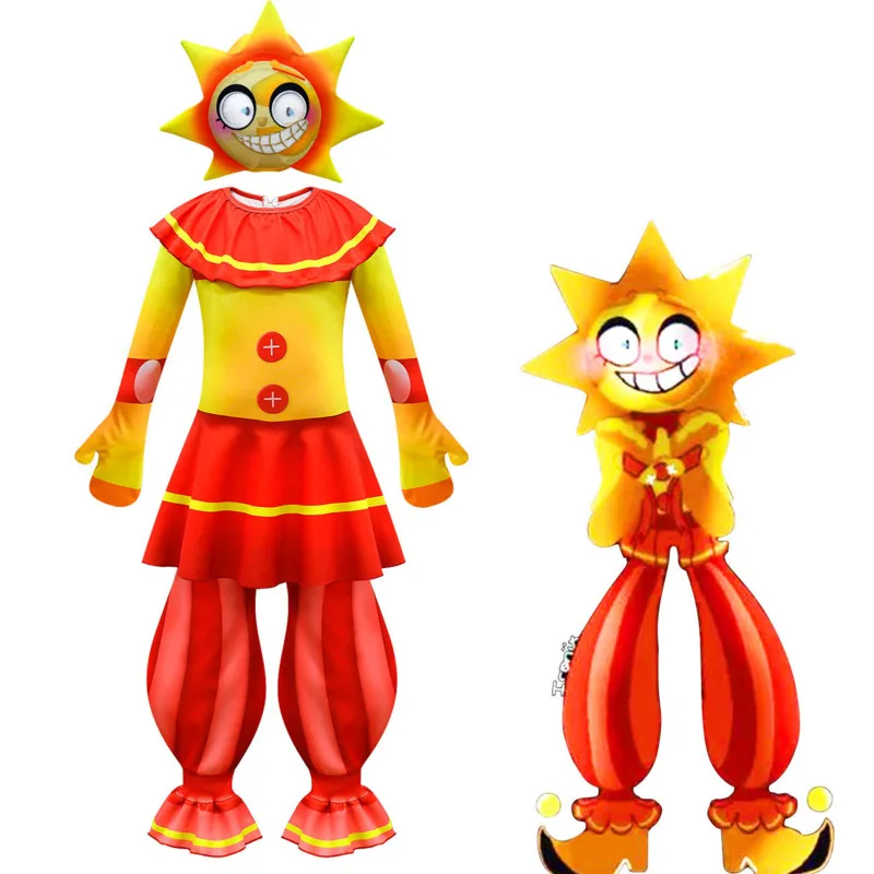 

Детский облегающий костюм на Хэллоуин Kawaii Sundrop FNAF Zentai, аниме, косплей, Маскировка для детей
