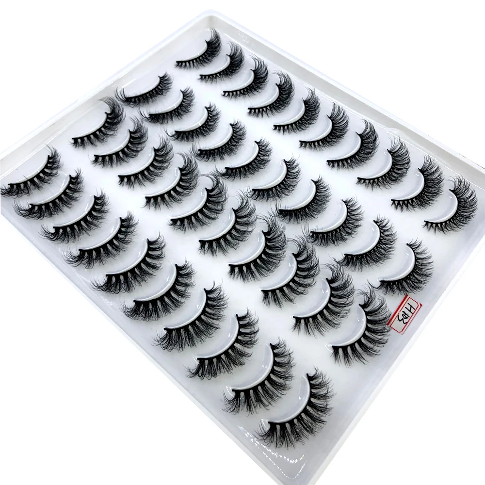 20 Paar 3D-Faux-Nerzwimpern, natürliche falsche Wimpern, dramatisch, flauschig, weich, dünn, Volumen, Kreuz, wiederverwendbare Wimpern-MaKeup-Tools – Detail 10