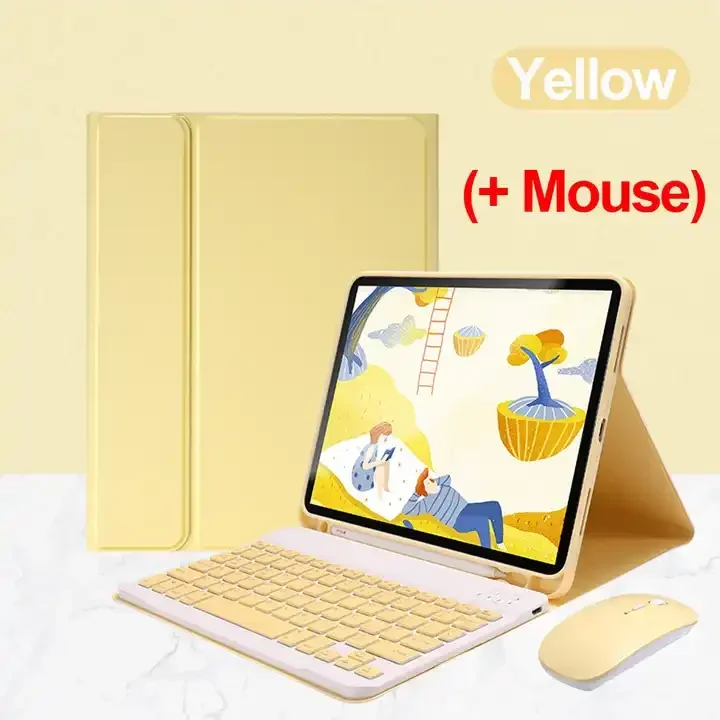 Vibrant Bluetooth Keyboard with Magnetic Leather Stand Case Cover