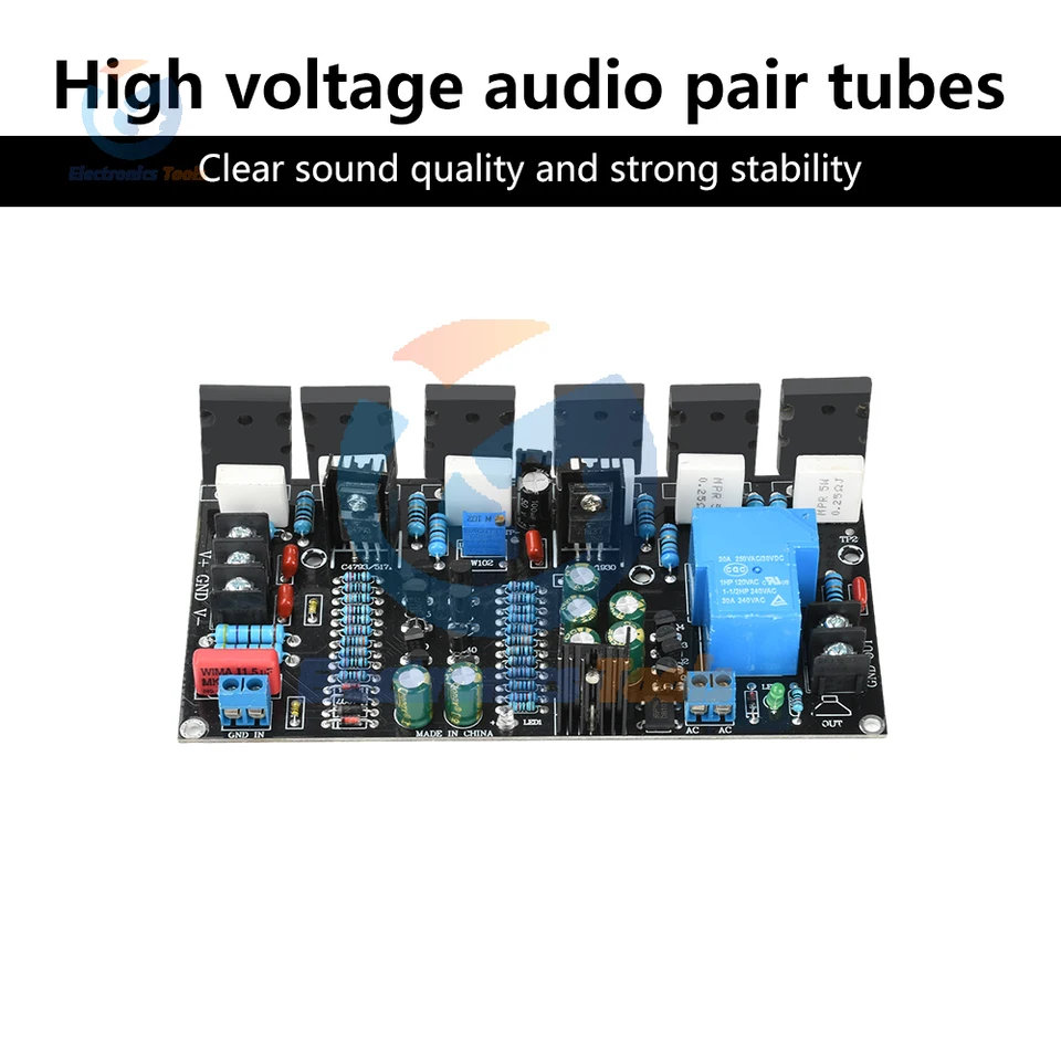 DC 20V-90V 300W モノラルパワーアンプ 1943+5200 HIFI ハイパワーペア