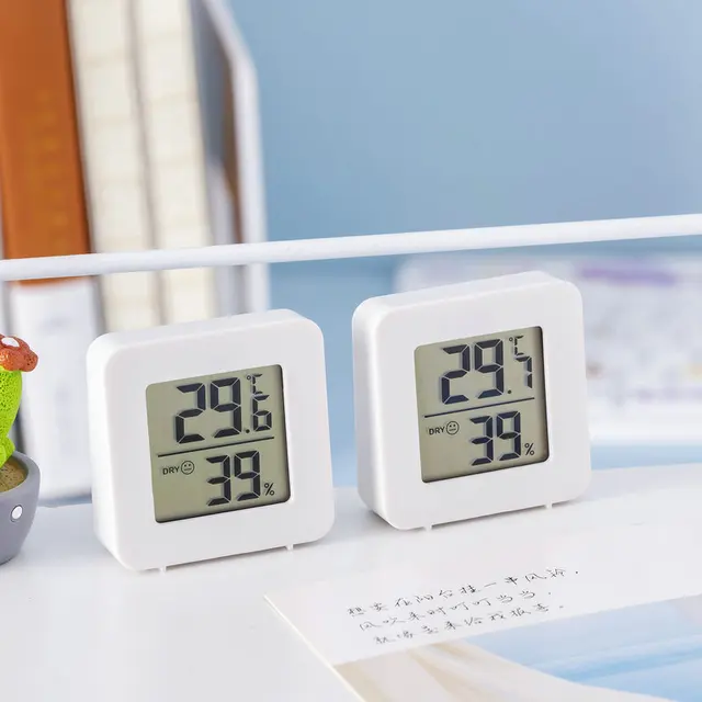 Hygométer Hőmérő Beltéri Háztartás Új Mini Lcd Digitális Hőmérséklet Páratartalom Mérő Kijelző Falra Szerelt Érzékelő - Image 2
