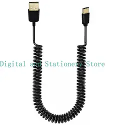 USB Type - C to USB 2.0 Coiled Extension Cable for Data Sync and Charging (270cm)
