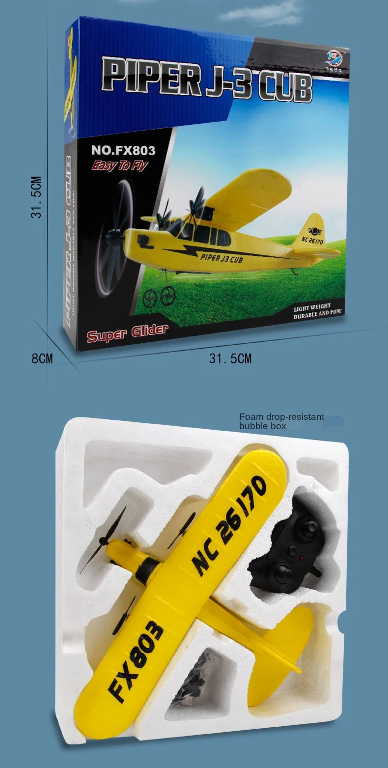 Acheter FX-803 2.4G 2CH 340mm envergure télécommande planeur aile fixe RC avion avion RTF