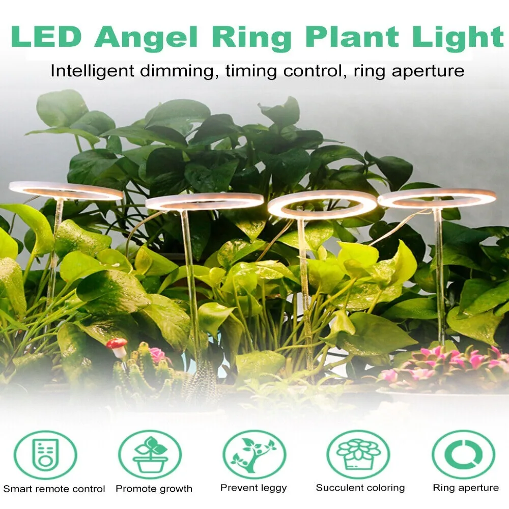 LED Grow Light New Dimmable Full Spectrum Plant Light Indoor Plant Angel Ring Ring Lamp