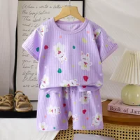 Ensemble de vêtements pour enfants, 2 pièces, T-shirt, costume d'été en coton, Short pour filles, vêtements pour bébés garçons, manches courtes, nouvelle collection 4