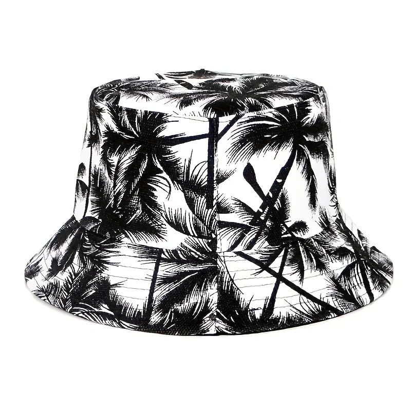 Unisex Tropical Coconut Tree Print Bucket Hats Fishermen Caps Outdoor Casual Cap Sunscreen Hat sun hats fisherman hat sunscreen hats bucket hats sun hat