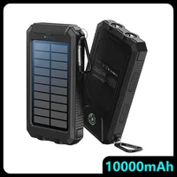 Versatile Outdoor Solar Power Bank 10000mAh 4-in-1: Charge/Light All-Day Use