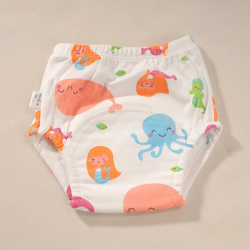 Baby Waterproof Reusable Training Pants Cute Cotton Diaper Infant Shorts Nappies Panties