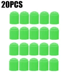 Multicolor Universal Tire Valve Caps - Durable Dust Covers (Green 20pcs)