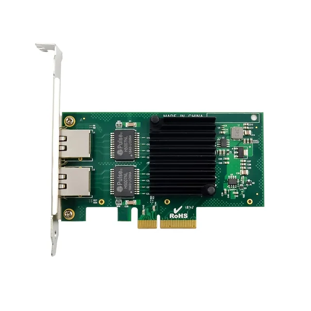 2-портовый адаптер сетевой карты локальной сети Чип PCIe x4 Контроллер Intel I350AM2 Pci-e X4 Gigabit 1000M Ethernet Настольный проводной 2