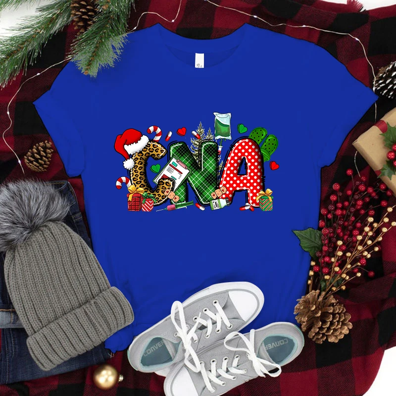 New Funny Christmas Cna Printed T-Shirts Fashion Women Short Sleeve Cool Summer Casual Tops Christmas Cna Female Shirt Tees – Detail 5