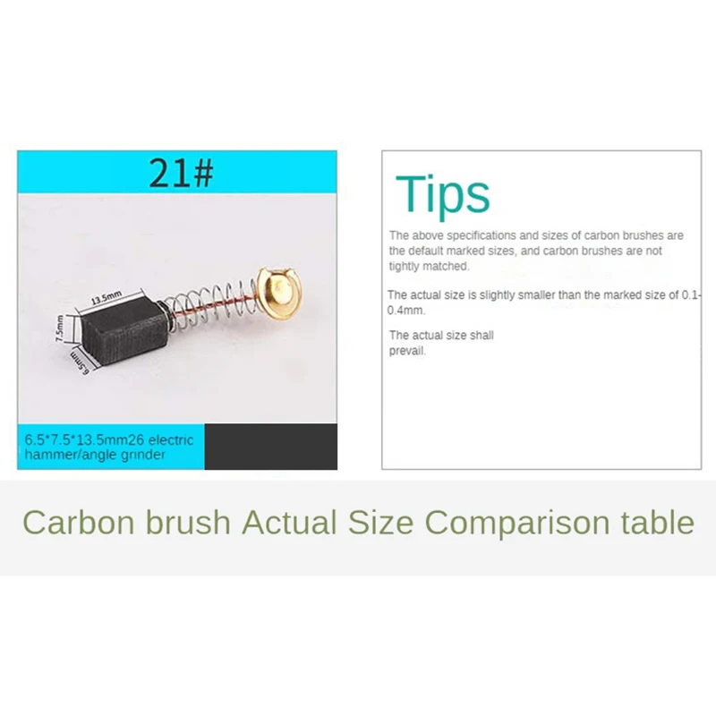 1PCS Carbon Brush Angle Grinder Replacement Electric Hammer Drill Graphite Brush Cutting Polishing Machine Electric Power Tools