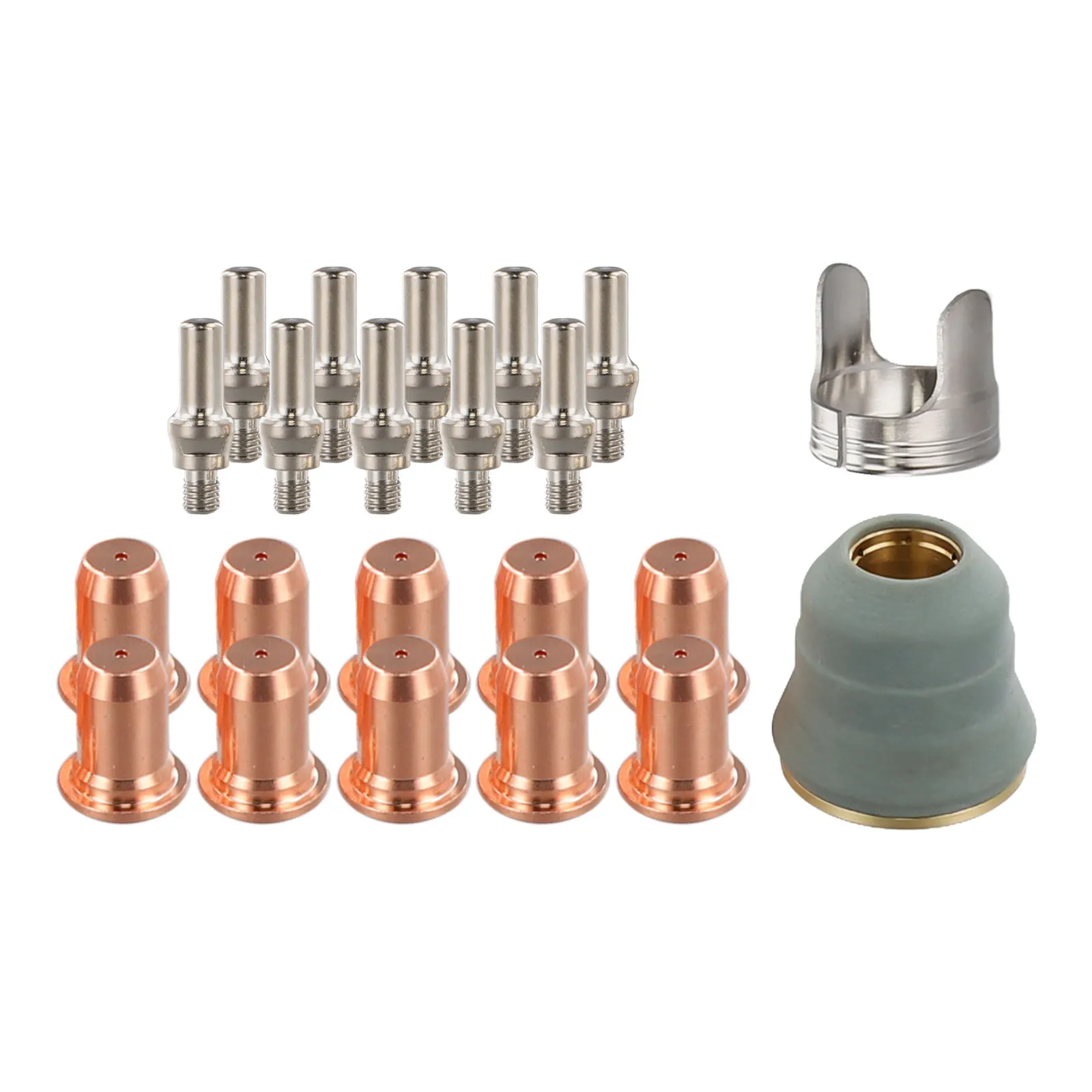 

22pcs Plasma Cutting Consumables Electrode Tip Cup For IPT-60 PT-60 IPT-40 PT40 Series Plasma Torches Plasma Cutting Holder Set