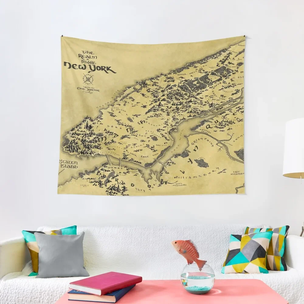

The Realm of Middle New York Tapestry Room Aesthetic Aesthetic Decoration Custom Tapestry