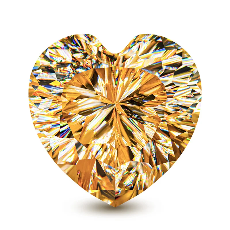 

Holycome Moissanite Special Cut 10x10mm Champagne VVS1 GRA Heart Cut OEM ODM Order Moissanite Diamond Test Positive