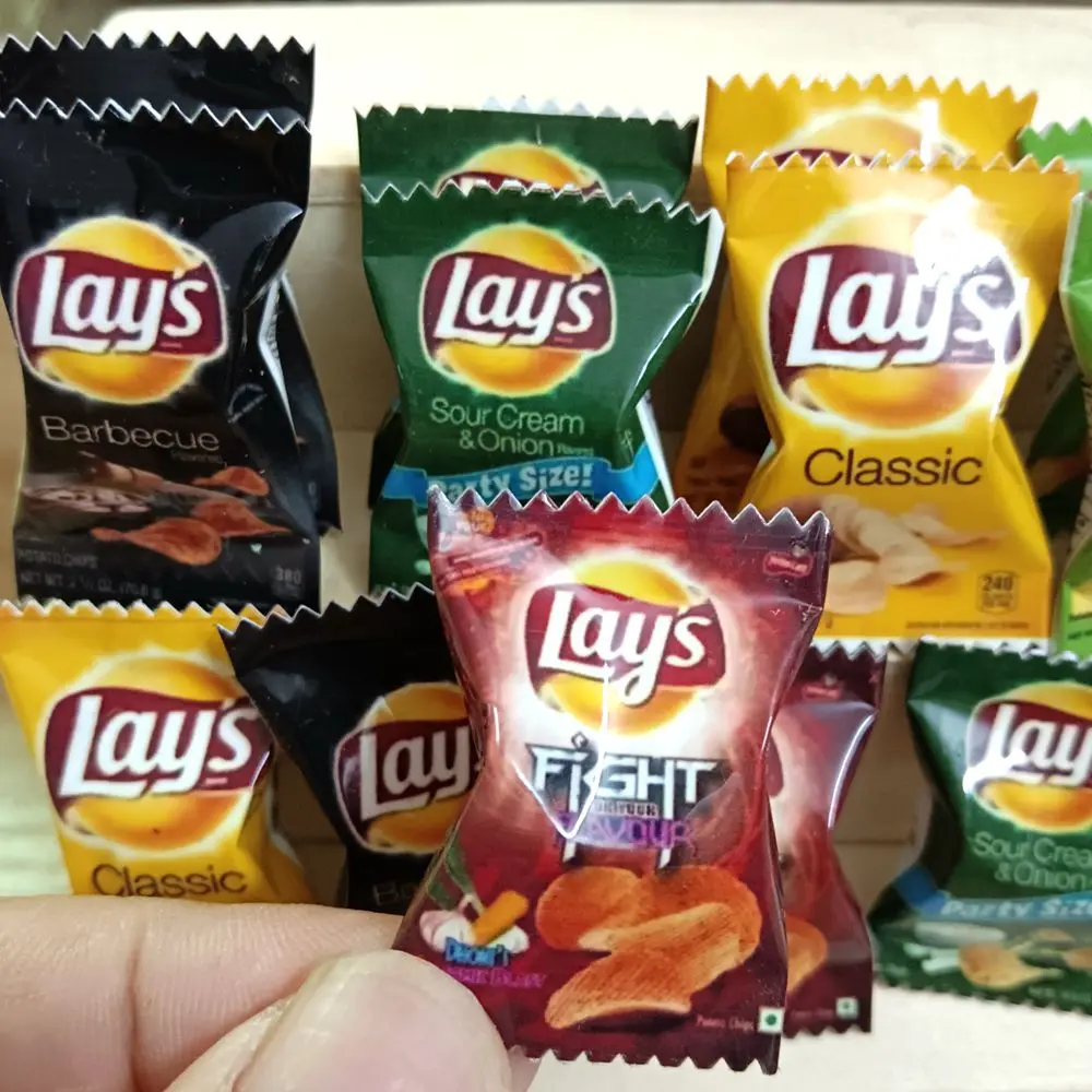 NEW 2Bag with Chips 1/6 Scale Dollhouse Miniature Fried Chips Mini Pretend Food for Blyth Barbies BJD Doll House Toys 3