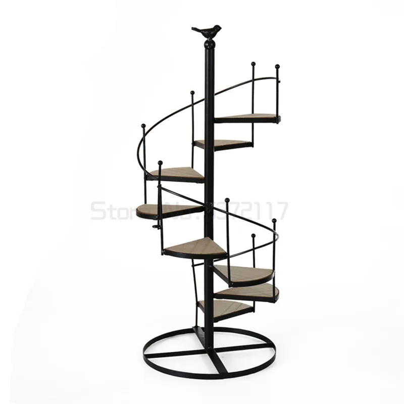 

Plant Shelve Decorative Iron Plant Rack Stand Plants Succulent Shelf Stair Shape Desktop Patio Garden Flower Stand