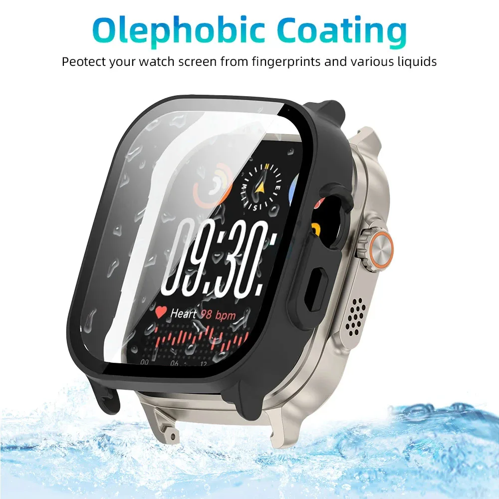 Tempered Glass Hard Case Full Cover Protective Shell & Screen Protector for Smartwatch Accessories