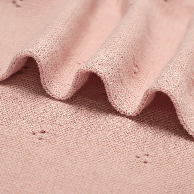 Newborn Baby Blanket Knit Cotton Infant Boys Girls Month Stroller Nursery Swaddle Wrap Toddler Children Travel Crib Cuddle Quilt