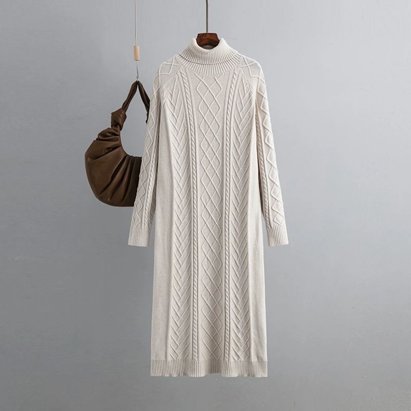 princess polly baby blue dress Collection Cashmere Twisted Cable-knit Sweater-dress For Women