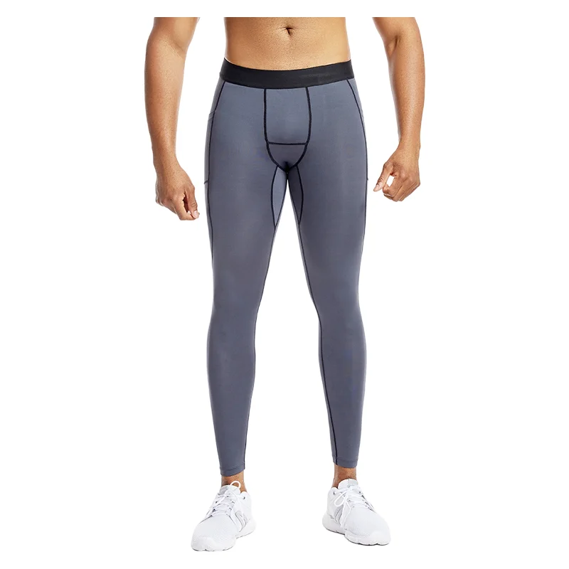 Fitness Pants Men's High Elastic Quick Dry PRO Tight Pants Sweat Training Basketball Sports Base Pants Summer