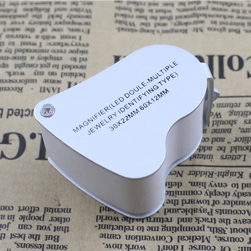 30X 60X Illuminated Jewelers Loupe Magnifier Foldable Jewelry Magnifier