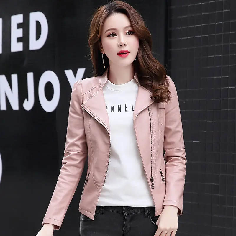 

Leather Clothes Women's Motorcycle Short Coat 2023 Spring And Autumn New Slim Female Leather Jacket