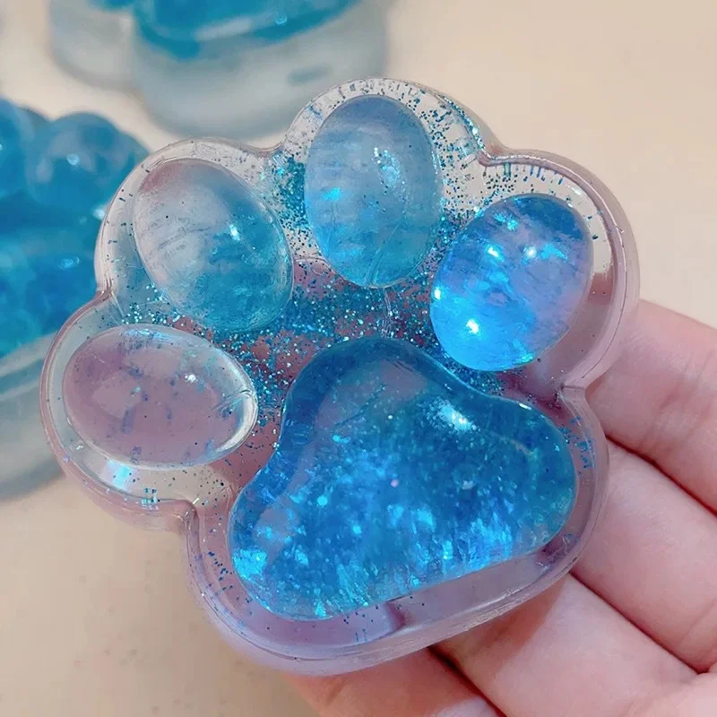 Starry Sky Cat Paw Squishy Stress Relief Sensory Toy