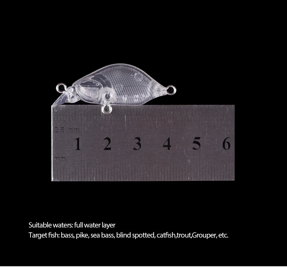 Hanlin 10/20 stücke DIY 4cm 3g unbemalte Mini-Kurbel köder Angeln lockt künstliche Hartplastik Köder sinkenden Wobbler Blank Bass Tackle – Detail 3
