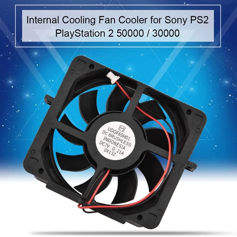 Cooling Fan Internal Cooler DC Brushless Replacement for Sony Playstation 2 PS2 50000/30000 Console, gaming cooling fan