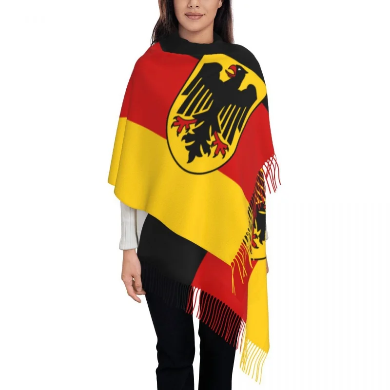 

Customized Printed Germany Flag Scarf Women Men Winter Fall Warm Scarves German Patriotic Shawls Wraps