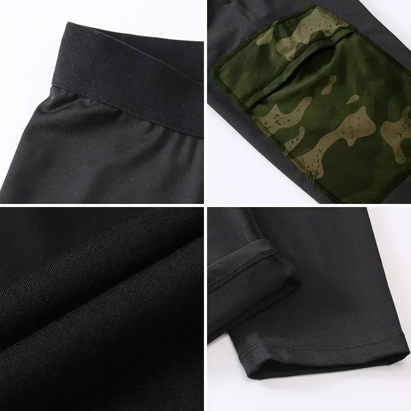 Tights Sport Man Compression Pants Fitness Camouflage Pocket Training Workout Sports Leggings Men's Running Tights Gym Clothing