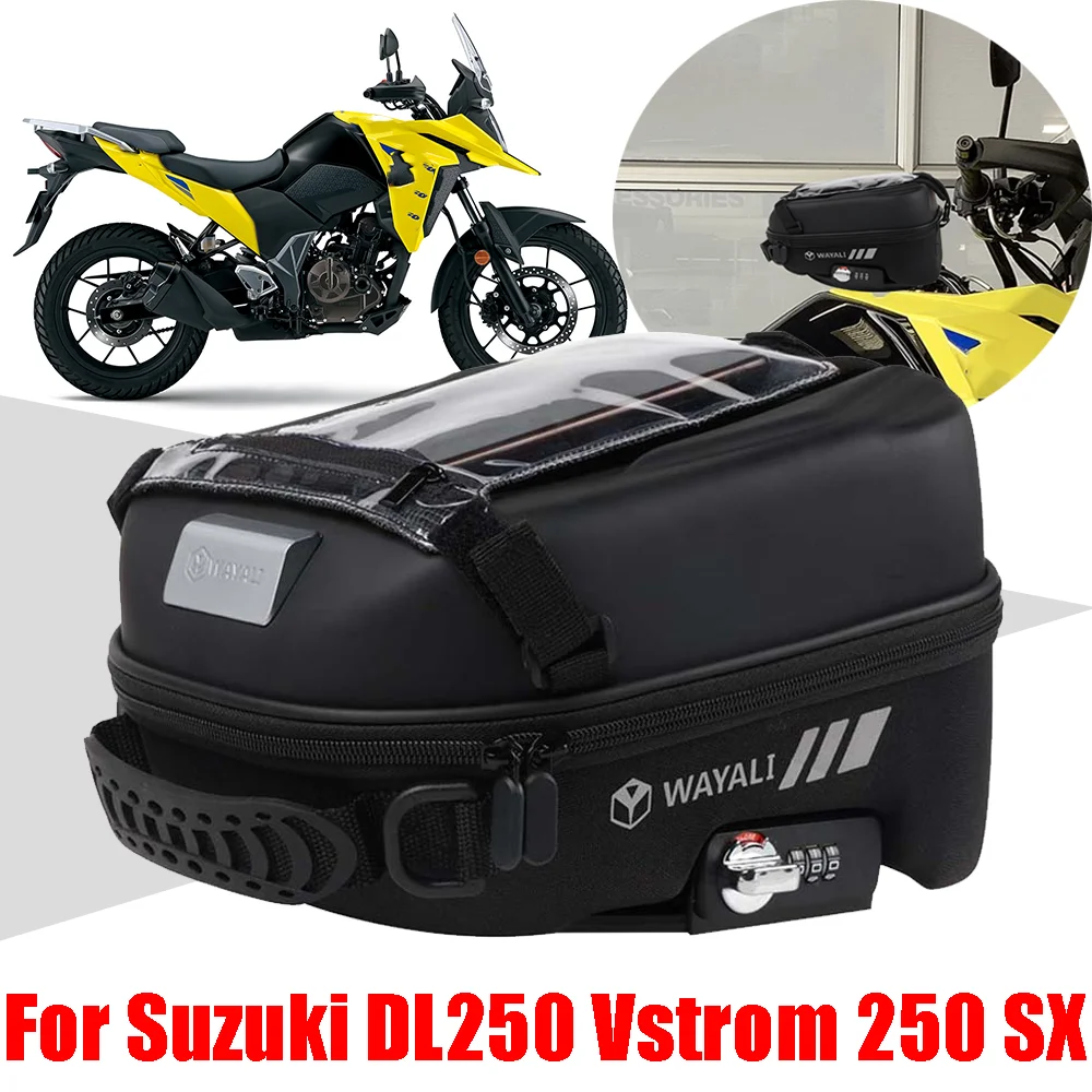 For SUZUKI V-Strom DL250 Vstrom DL 250 SX 250SX GSX250 Accessories Tank Bag Luggage Tanklock Storage Bags Phone Navigation Bag for suzuki v strom 65 dl650 dl1000 250 dl250 22 25 28mm motorcycle engine crash bar protection bumper decorative guard block