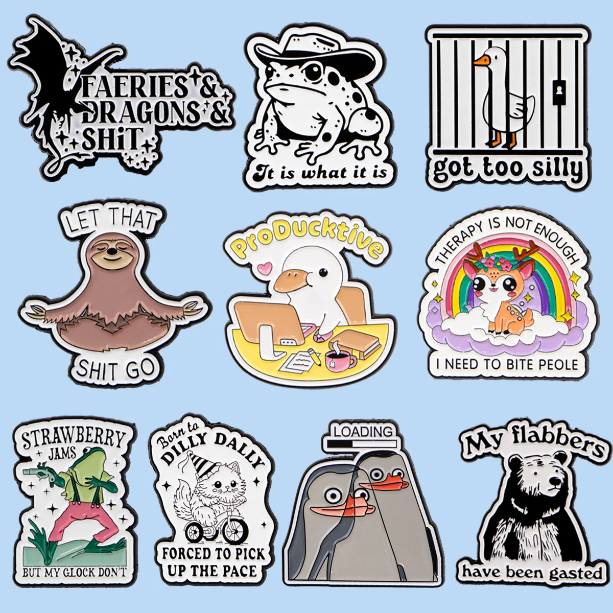 Niedliche Ente Emaille Pin Cartoon Tier Zitat Broschen auf Kleidung Pins für Rucksäcke Revers Frau Männer Schmuck Geschenk für Freunde